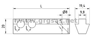 CO-MH75 Supporto per tasti per tavole DIA-Come