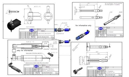 Disegni alesametri speciali a pinza elastica Diatest