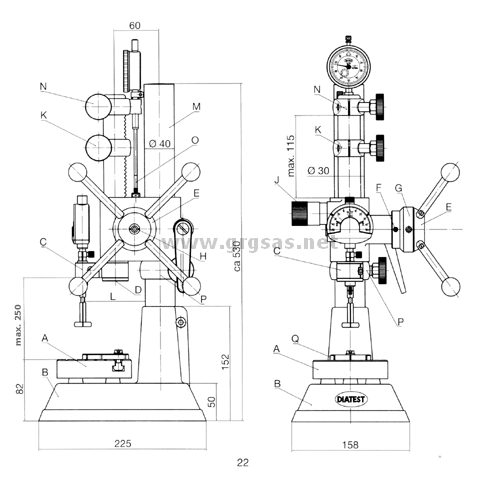 Dimensioni stativo MST-102