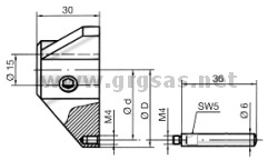 TA-15-A fermo di profondità con 3 spine