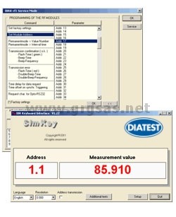 Diatest Symkey software 